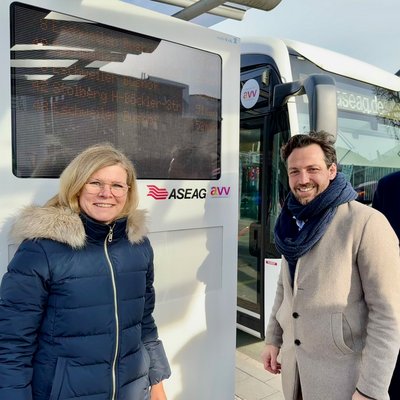 In Stolberg sind an den ersten Bushaltestellen dynamische Fahrgastinformationsanlagen in Betrieb gegangen