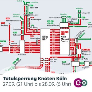 Nächtliche Sperrung rund um Köln Hbf